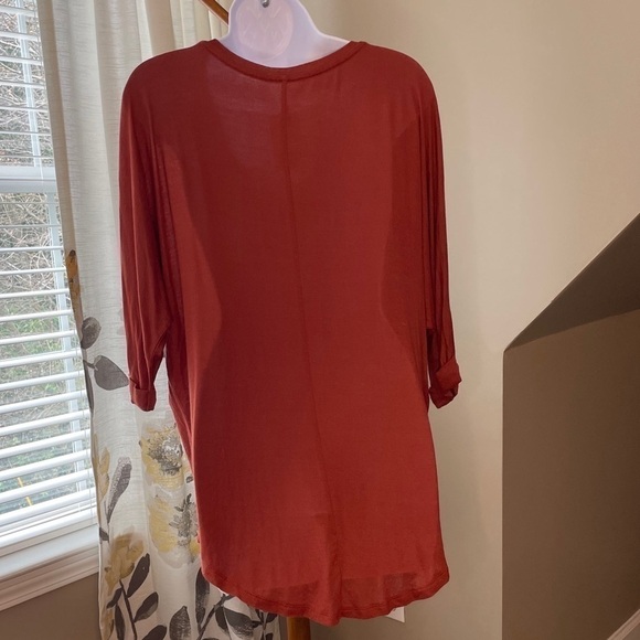 Nwt Color Thread Rust Knit V-neck Tunic Size M - Picture 3 of 5